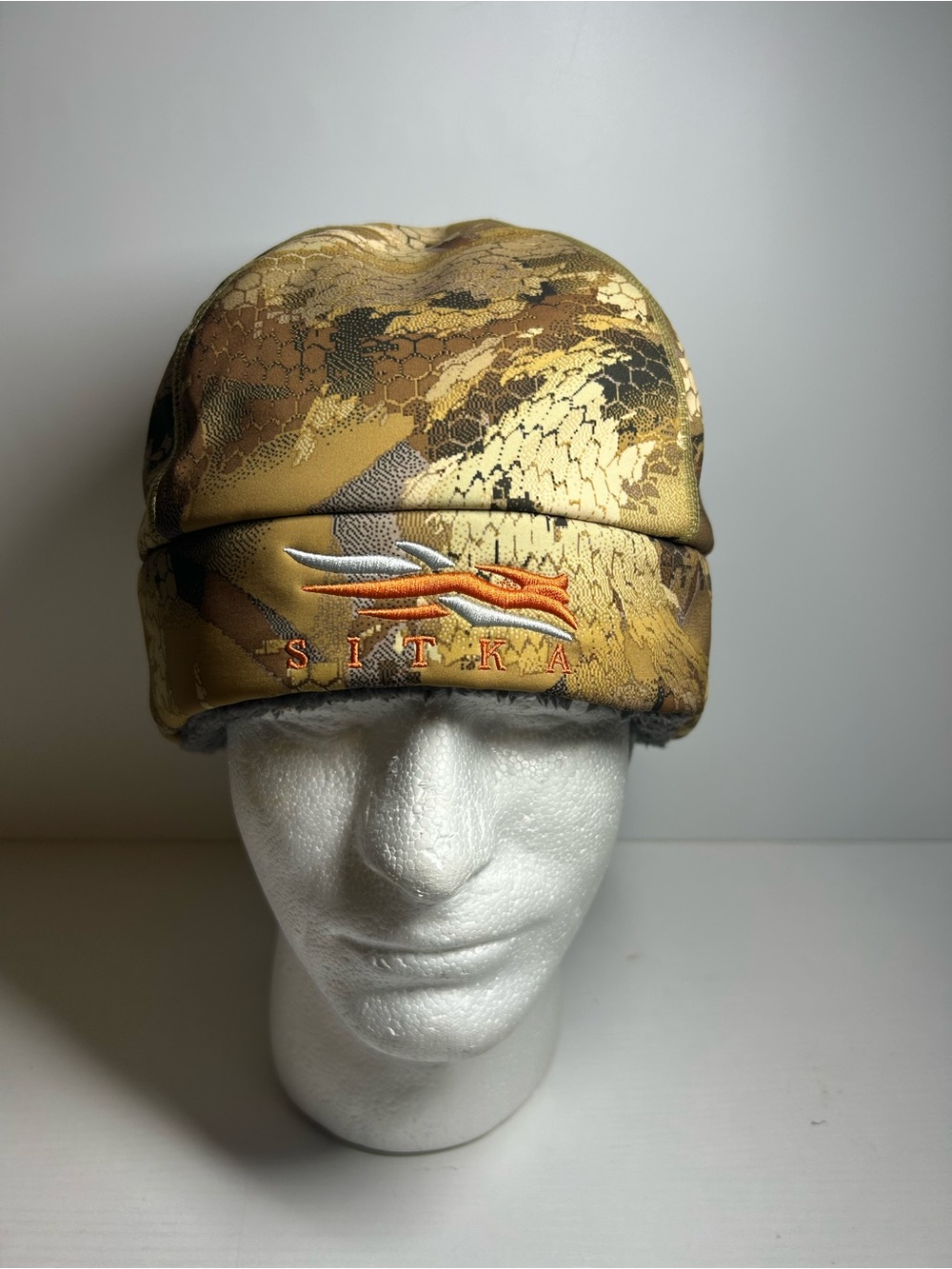Men's Sitka Camo Beanie Hat - Brown/Gold